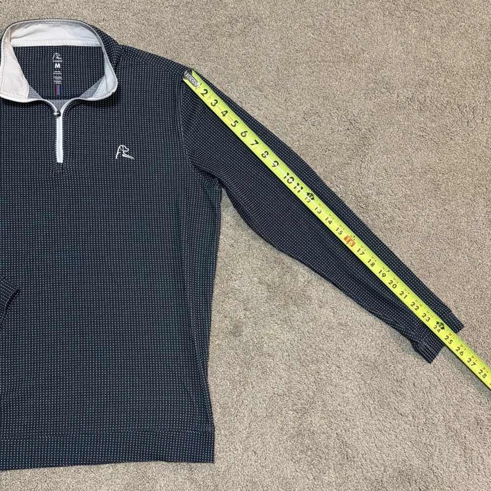 RHOBACK Golf 1/4 Zip Pullover Blue White Dot Mens Sz M Athletic Stretch